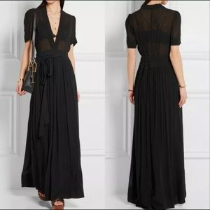 Isabel Marant Etoile Black Silk Blend Kami Dress Sz 34 US 2  Excellent Condition